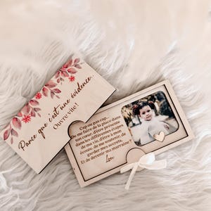 Personalized surprise request box with child's photo, godmother request, surprise godfather request