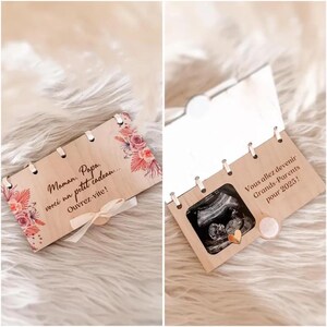 Coffret grossesse surprise personnalisée avec photo échographie, annonce grossesse, cadeau grossesse