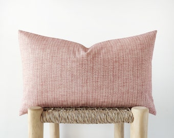 Funda de almohada lumbar estampada rosa - funda de cojín de algodón orgánico en rosa rosa