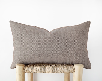 Brown herringbone decorative pillow cover - earth tone cushion cover - neutral decor