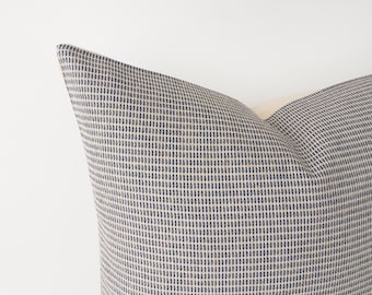 Blue and ivory textured decorative pillow cover - woven cushion cover - modern rustic decor