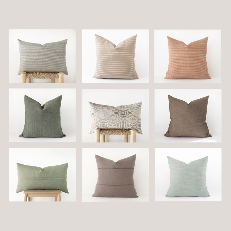 Brown Herringbone Decorative Pillow Cover Earth Tone Home Etsy