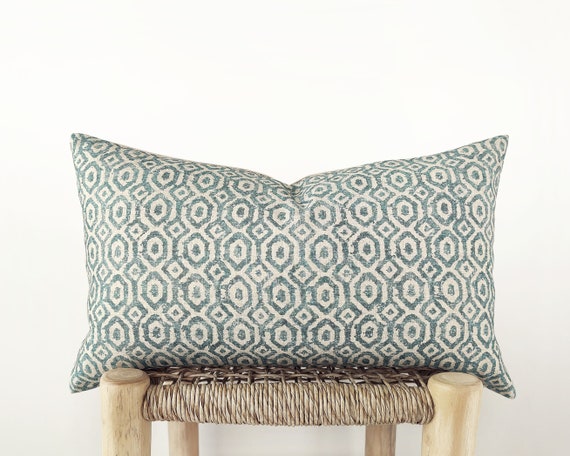 Blue green lumbar pillow deals