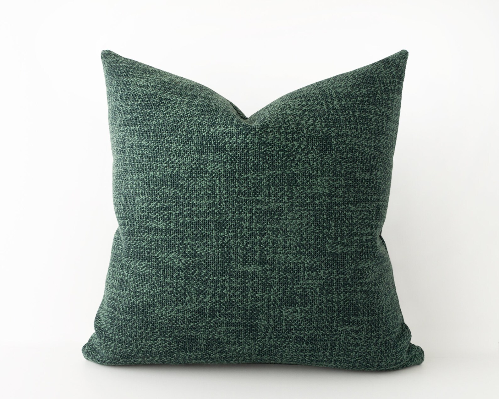 Woven forest green decorative pillow cover textured heavy Etsy