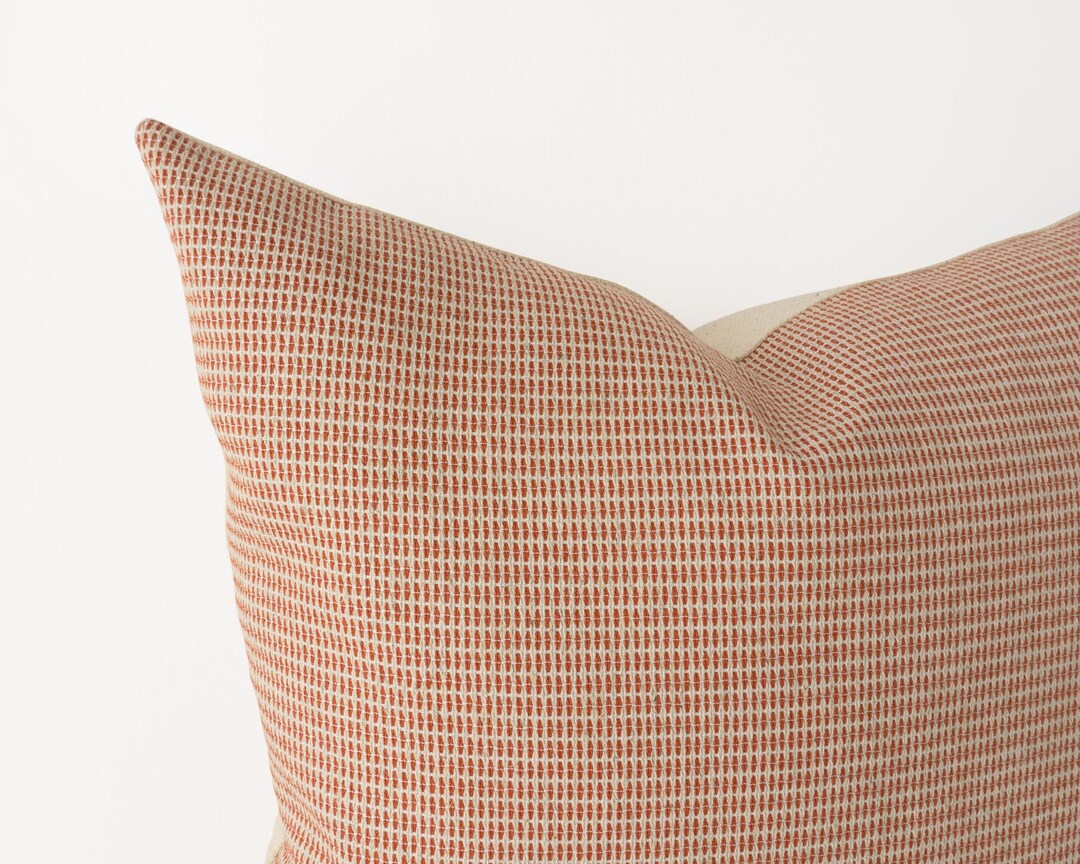 Burnt Orange Textured Decorative Pillow Cover Patterned Etsy