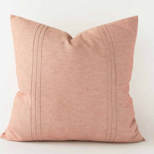 Decorative pillow cover in earthy pink - light pink terracotta cushion cover - 16", 18", 20", 22", 12x20", 14x24"