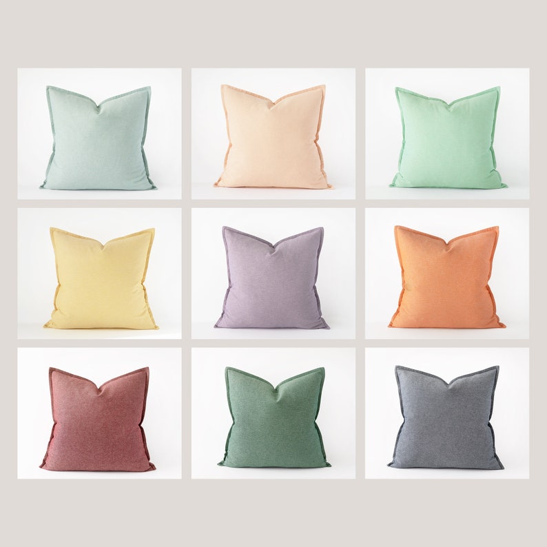 Light pink decorative pillow cover dusty pink solid cotton Etsy