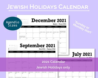 Amerikaans Joodse Kalender 2021 Maten Agendio Planner Etsy