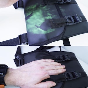 Bag changing color techwear bag water resistant bag urban bag compact bag A5 small bag street bag gift for him crossbody bag messenger bag