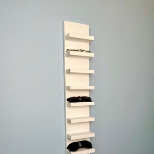 Sunglasses Shelf | Extra Large | Floating Shelf | Entryway Organization | Eyeglass Rack | Quality Wooden Hanging Shelf | Minimalist