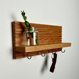 Solid Wood Entryway Organizer | Key Holder | Walnut | Cherry | Oak | Hickory | Maple | Sunglasses Holder | Mid Century Modern | Minimalist