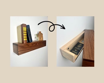 Floating Secret Compartment Shelf | Custom Hidden Wall Storage | Concealment | Easy Install Wall Mounted | Hidden Drawer Safe | Bookshelf