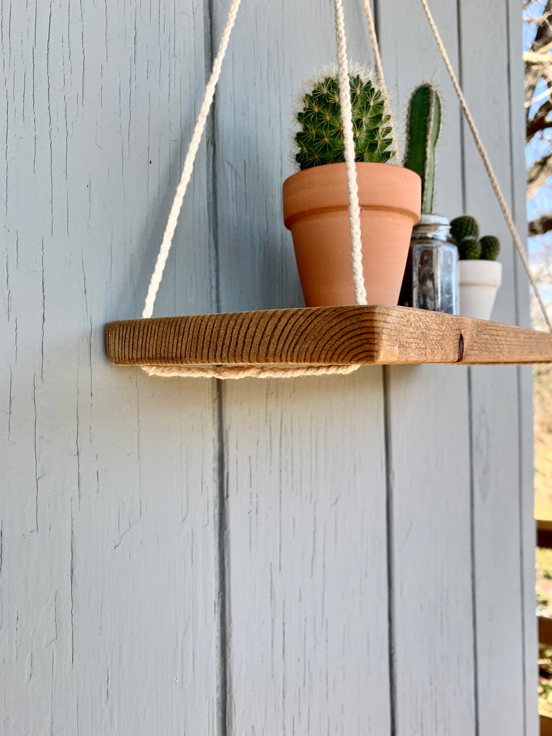 SET of 2 Hanging Rope Shelf Etsy