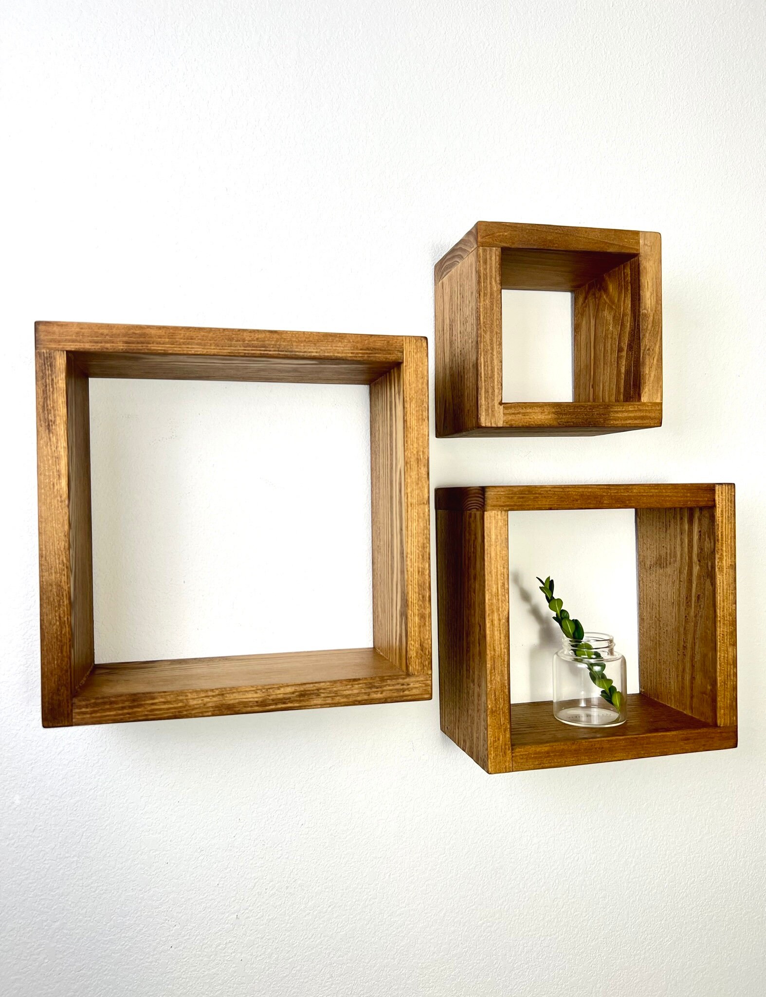 Floating Cube Shelf Large Quality Wood Shelf Hanging Etsy Canada