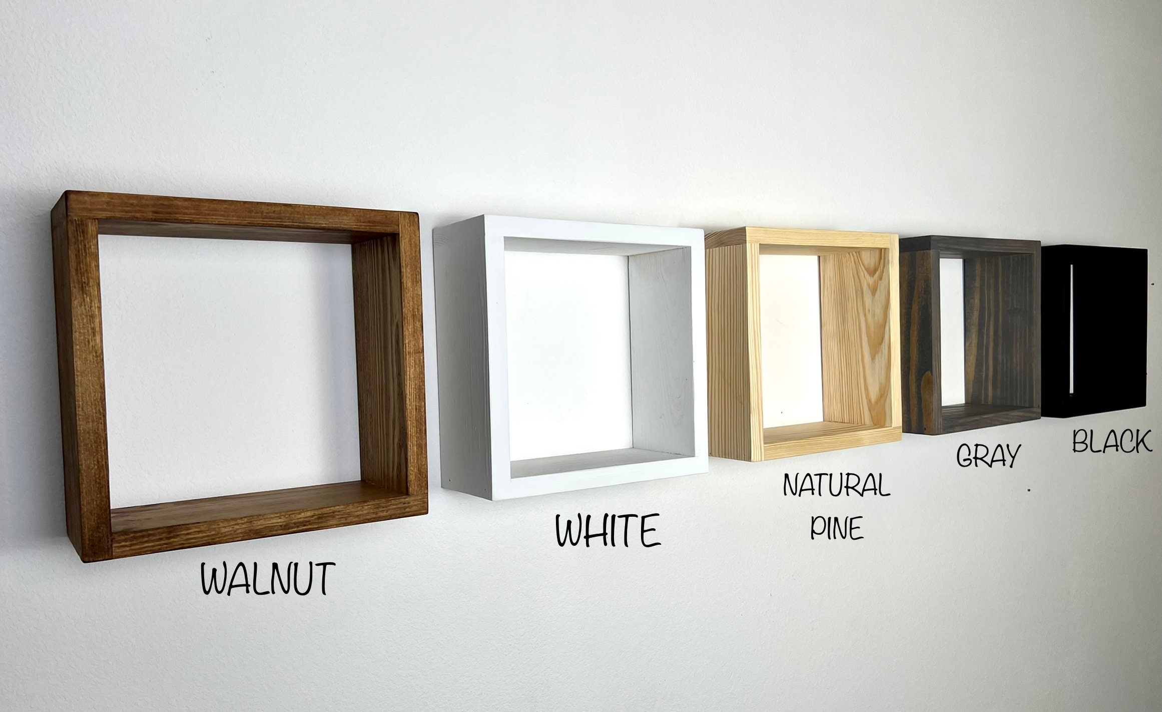 Floating Cube Shelf Large Quality Wood Shelf Hanging Etsy Canada