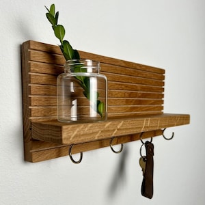Solid Wood Entryway Organizer | Key Holder | Walnut | Cherry | Oak | Hickory | Maple | Sunglasses Holder | Mid Century Modern | Minimalist