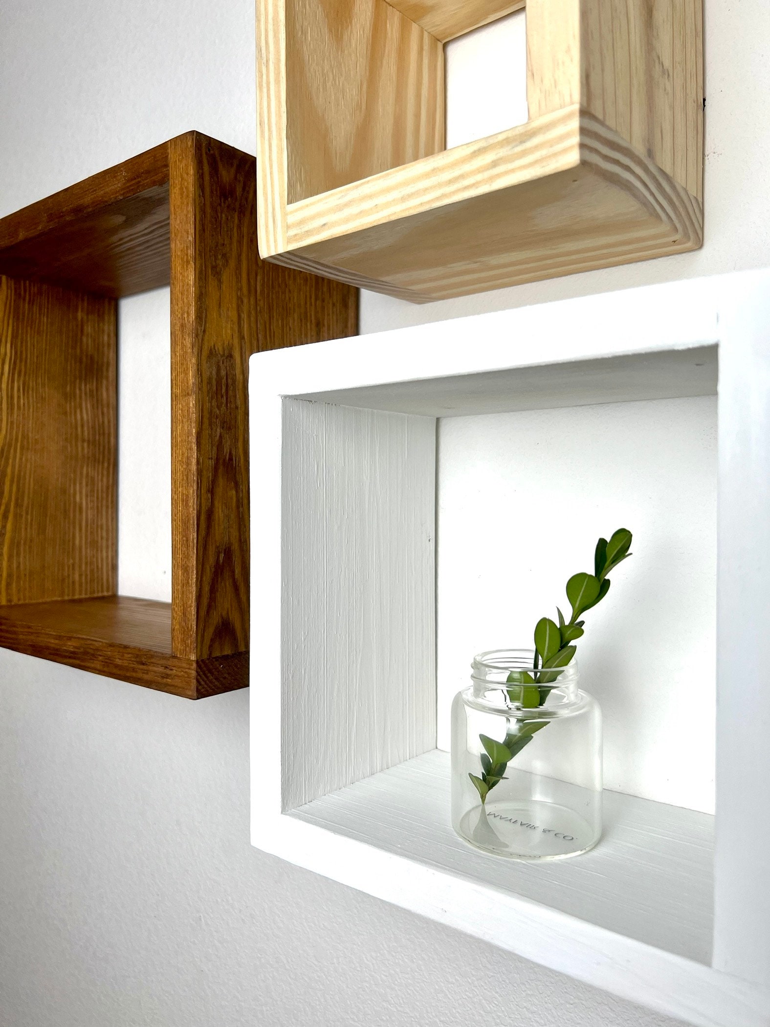Set of 3 Floating Cube Shelves Quality Wood Shelving Etsy Australia