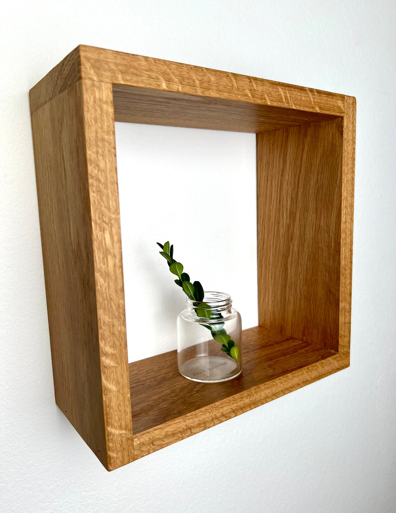 Solid Wood Cube Floating Shelf Walnut Oak Cherry Maple Etsy
