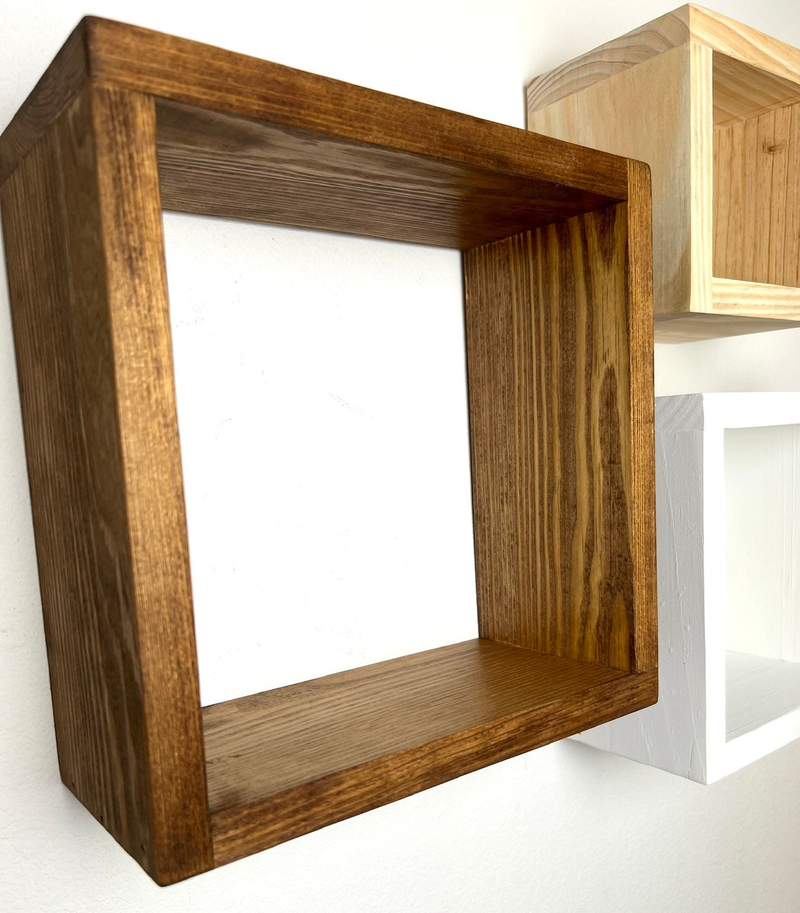 Set of 3 Floating Cube Shelves Quality Wood Shelving Etsy Australia