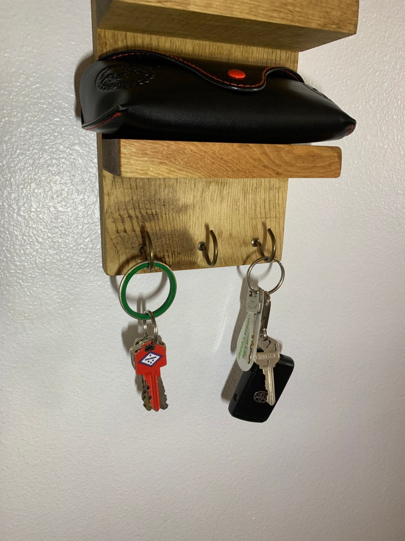 Floating Sunglass Shelf With Key Hooks Etsy
