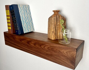 Estante Flotante Con Compartimento Secreto - Blanco, De Madera Maciza, Ideal Para Ocultar Objetos En Pared