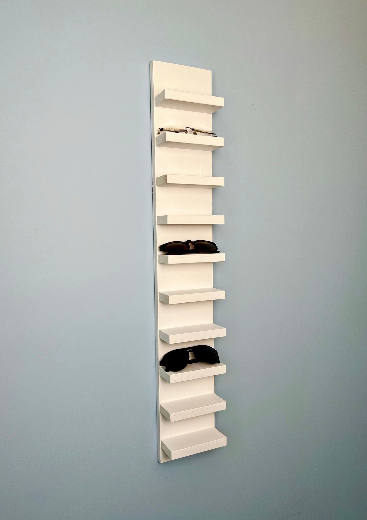 Sunglasses Shelf Extra Large Floating Shelf Entryway Organization Eyeglass  Rack Quality Wooden Hanging Shelf Minimalist 