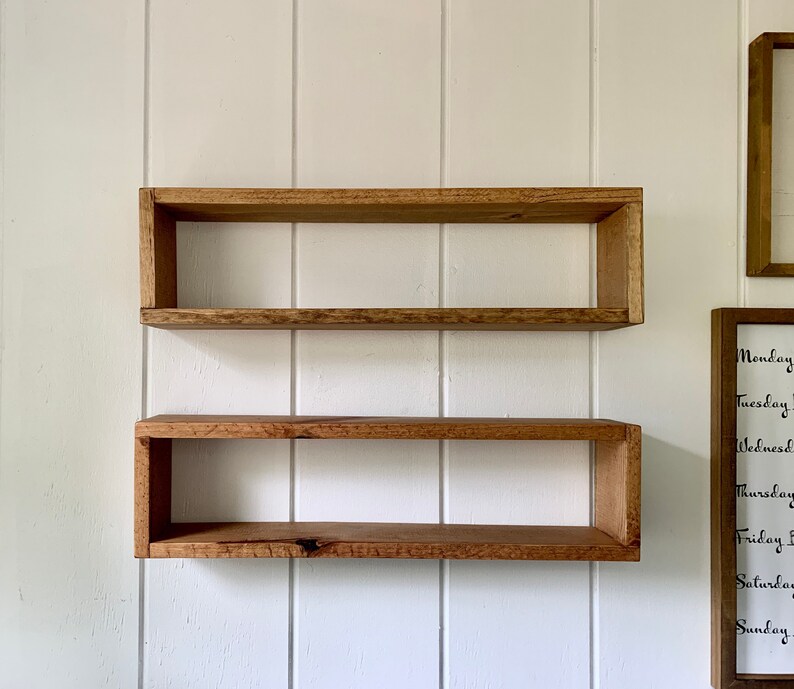 Wooden Floating Shelf Rectangle Etsy