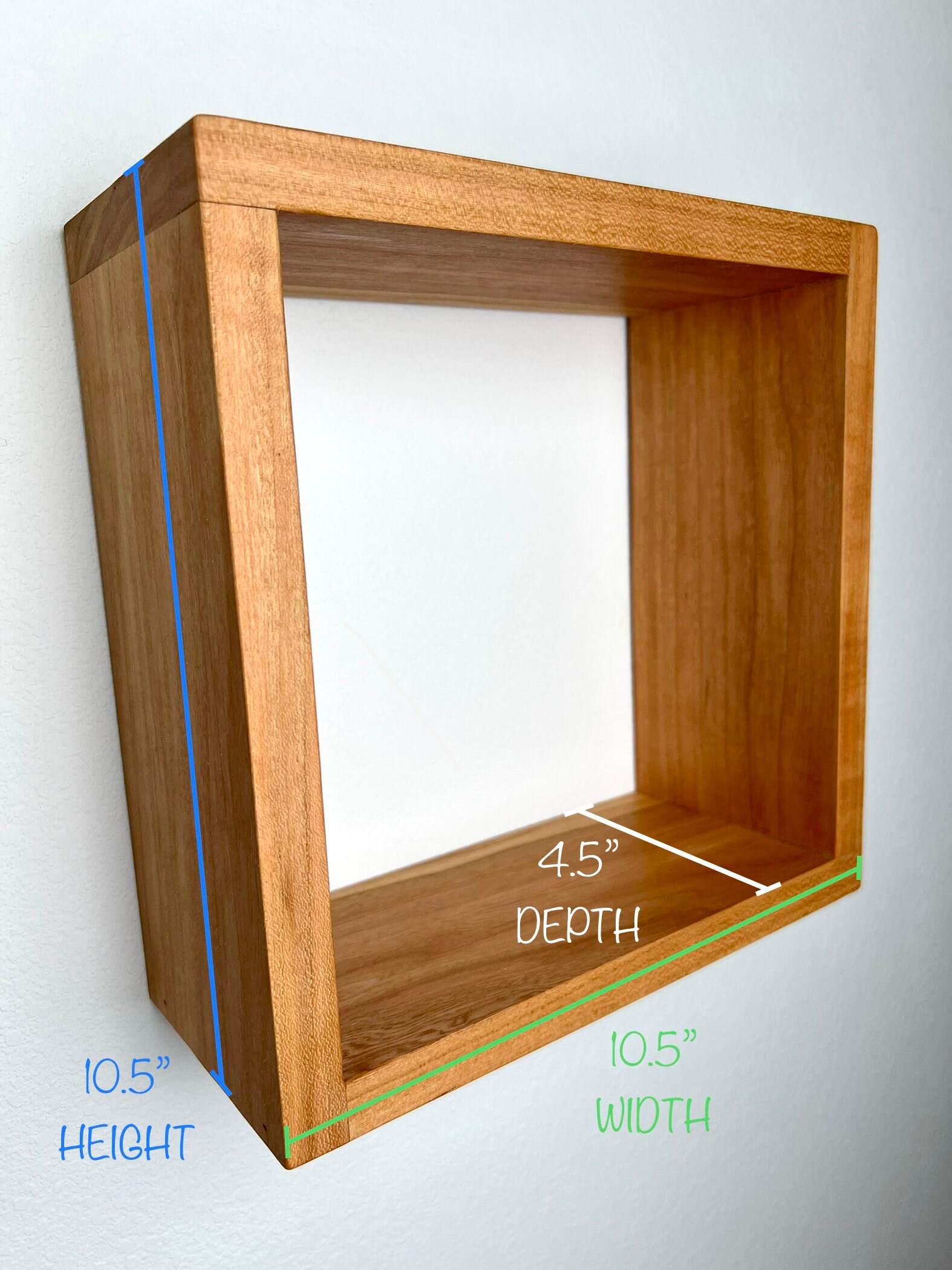 Solid Wood Cube Floating Shelf Walnut Oak Cherry Maple Etsy Canada