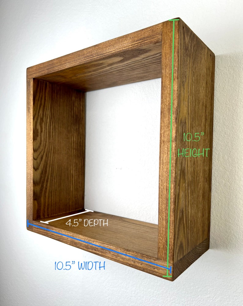 Floating Cube Shelf Large Quality Wood Shelf Hanging - Etsy