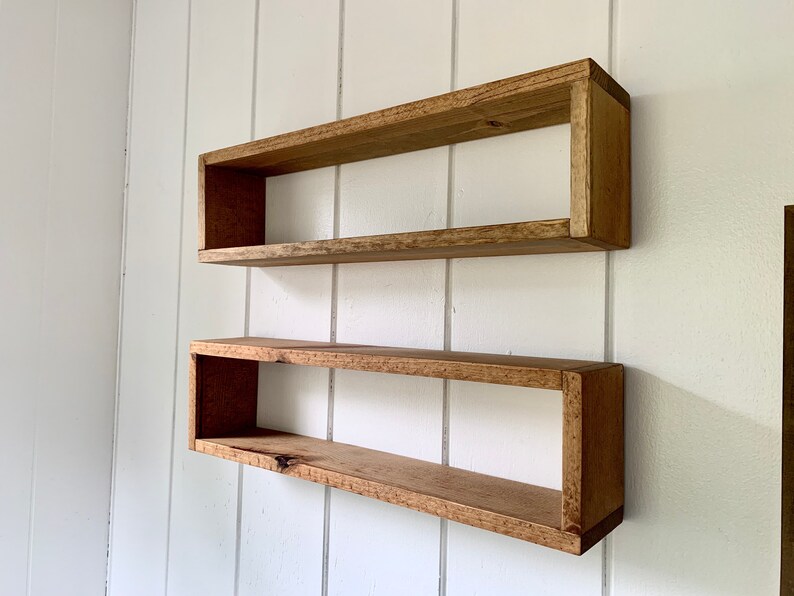 Wooden Floating Shelf Rectangle Etsy