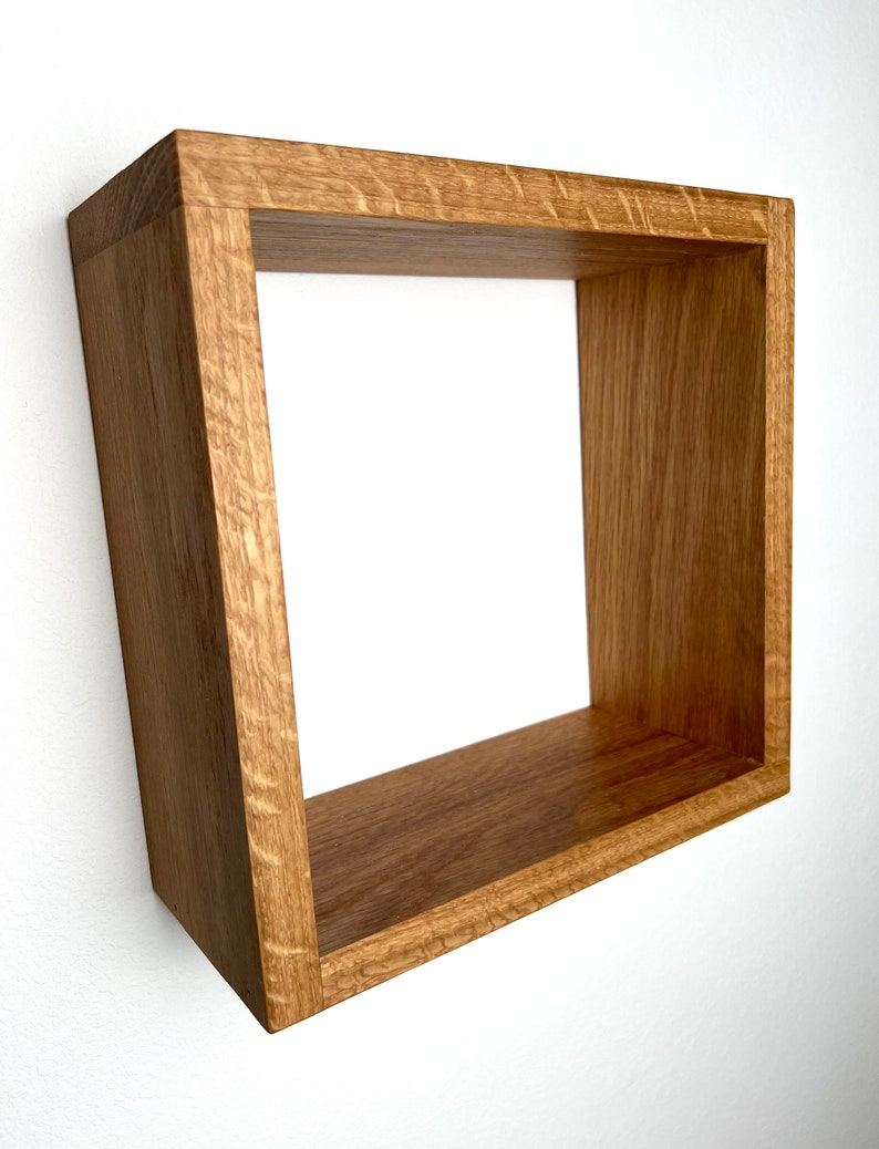 Solid Wood Cube Floating Shelf Walnut Oak Cherry Maple Etsy