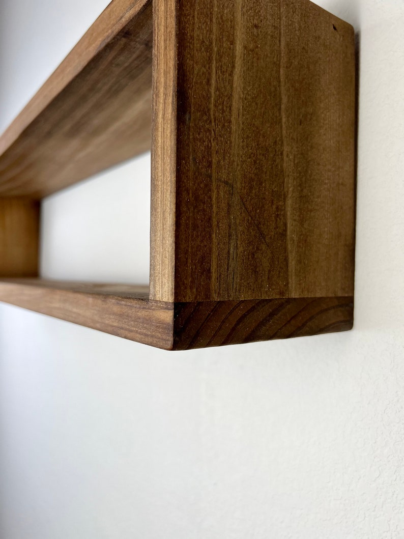 Floating Rectangle Shelf Bathroom Shelf Quality Wood Shelf Etsy