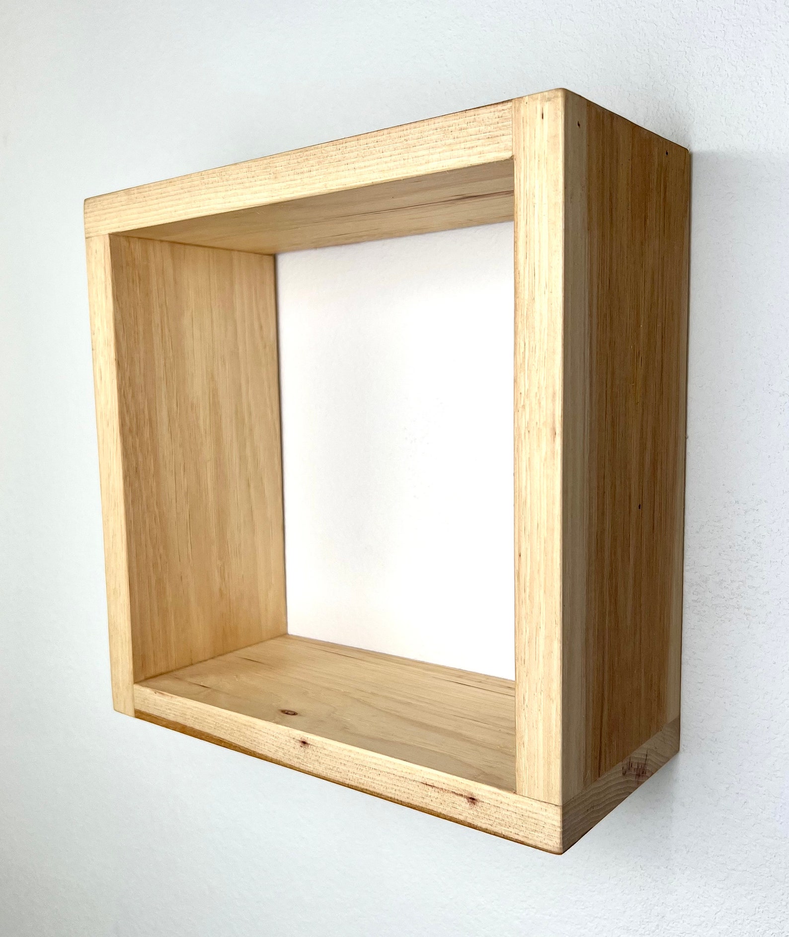 Solid Wood Cube Floating Shelf Walnut Oak Cherry Maple Etsy