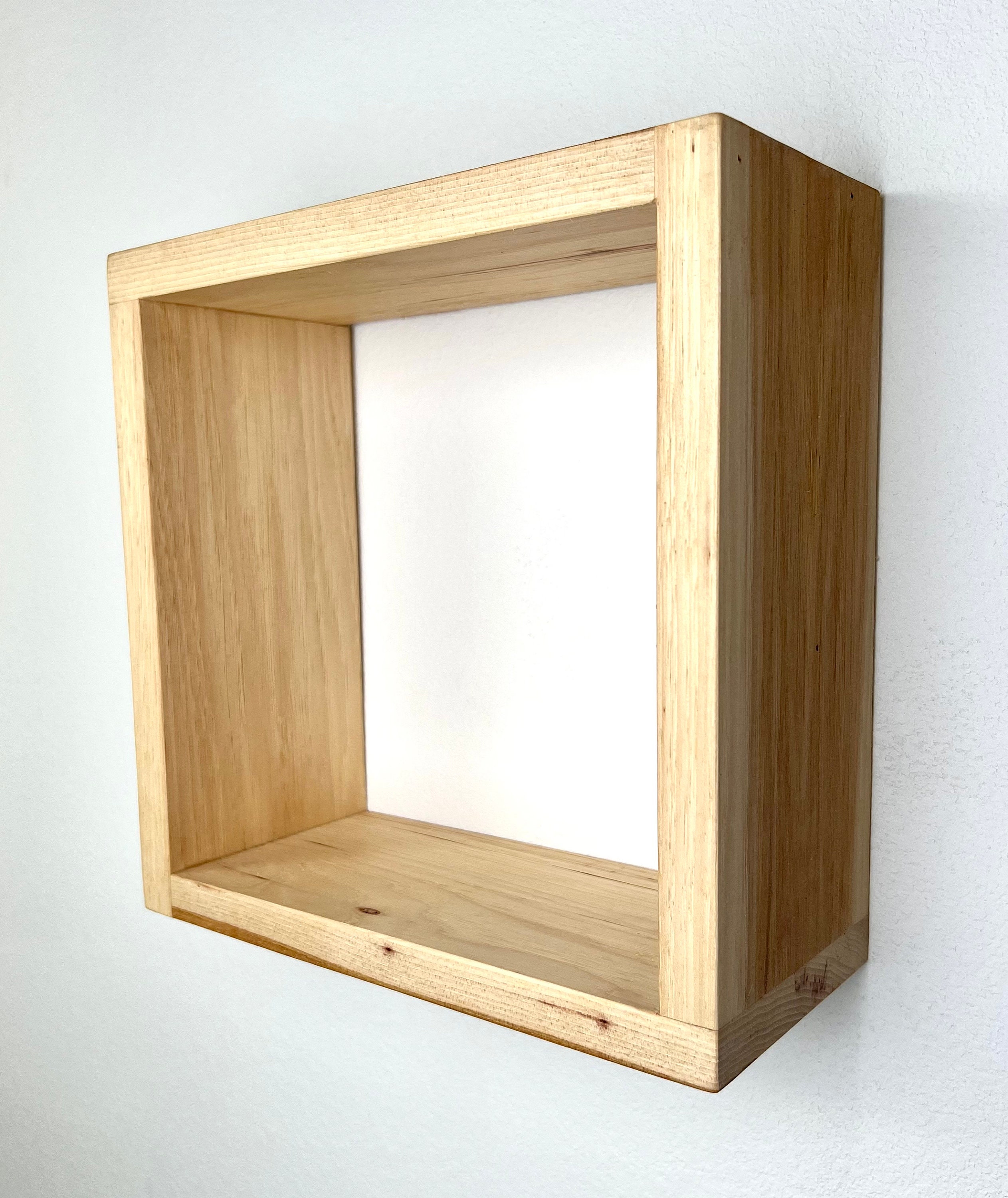 Solid Wood Cube Floating Shelf | Walnut | Oak | Cherry | Maple ...