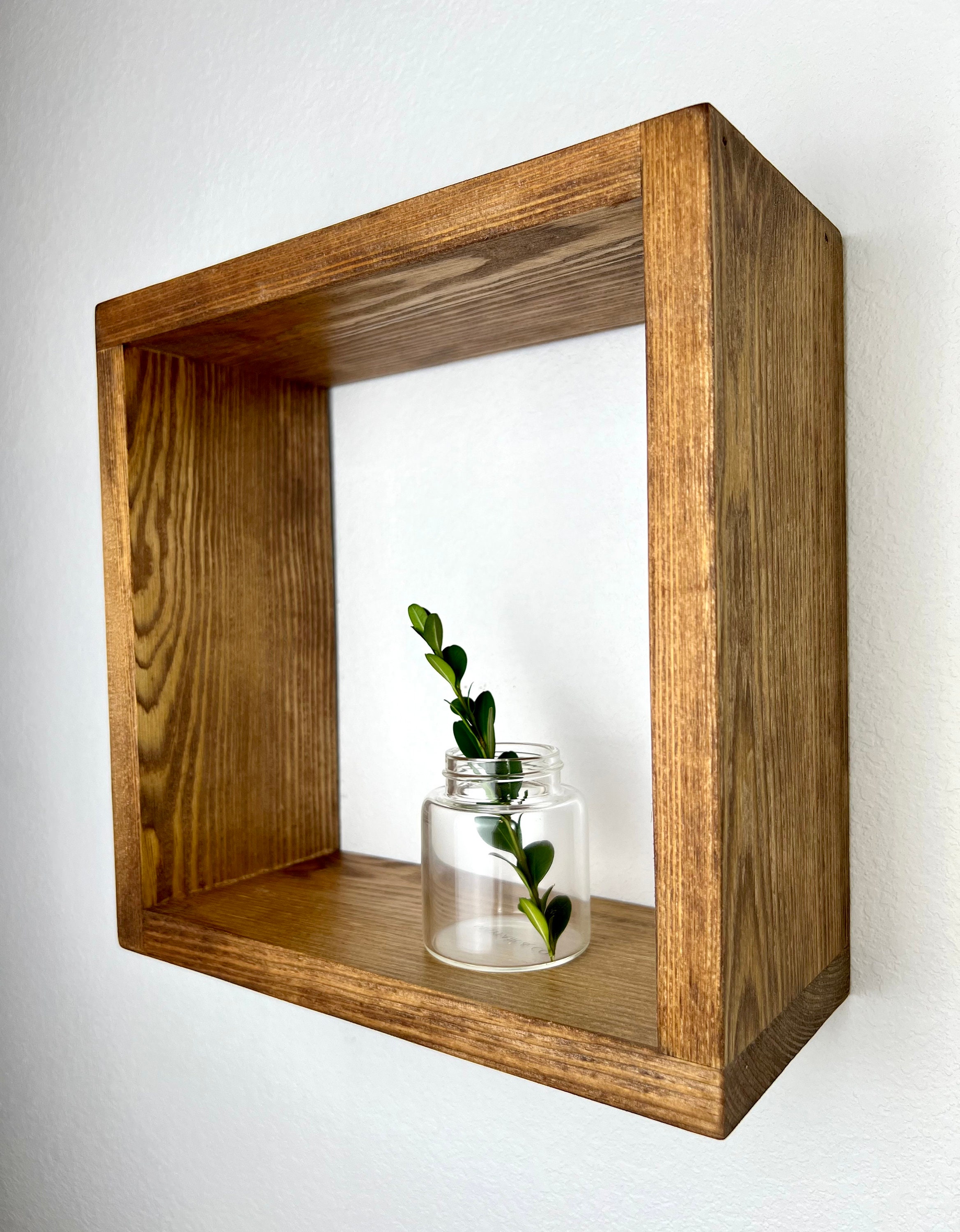 Floating Cube Shelf Large Quality Wood Shelf Hanging Etsy Canada