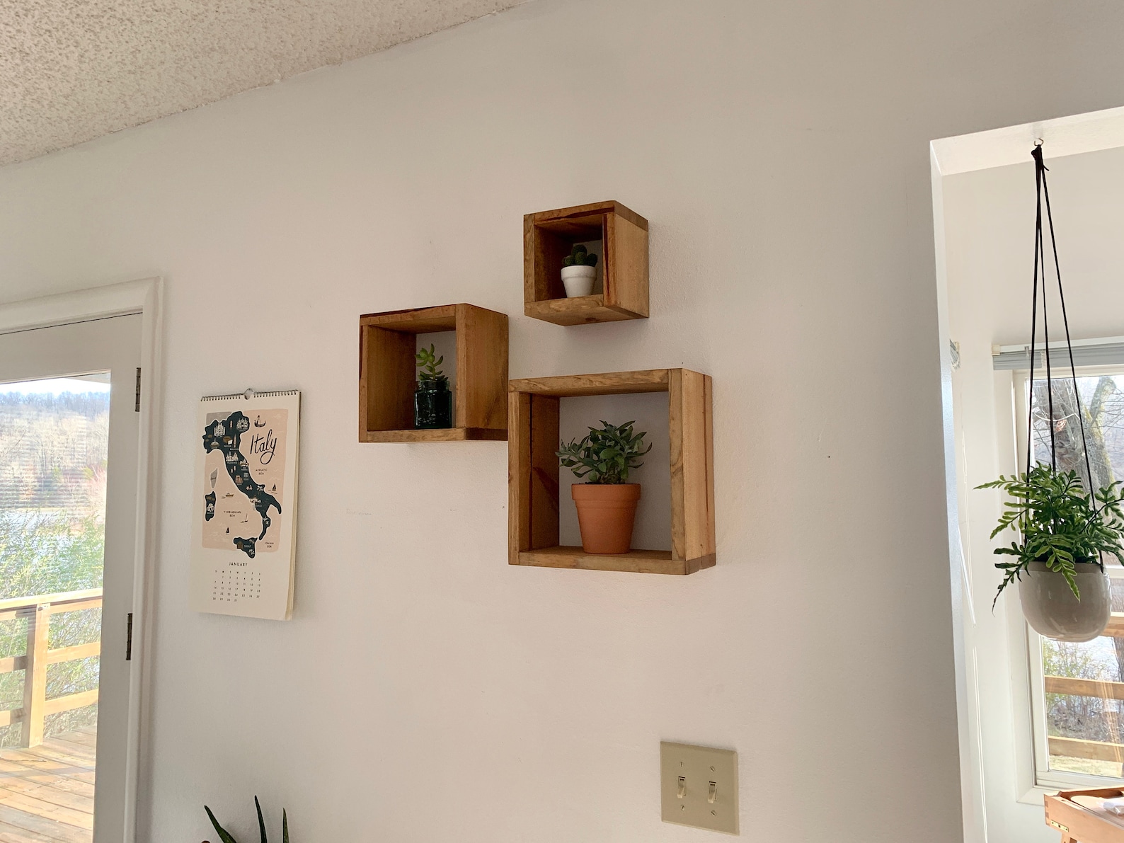 Wood Floating Cube Shelves Set of 3 Etsy