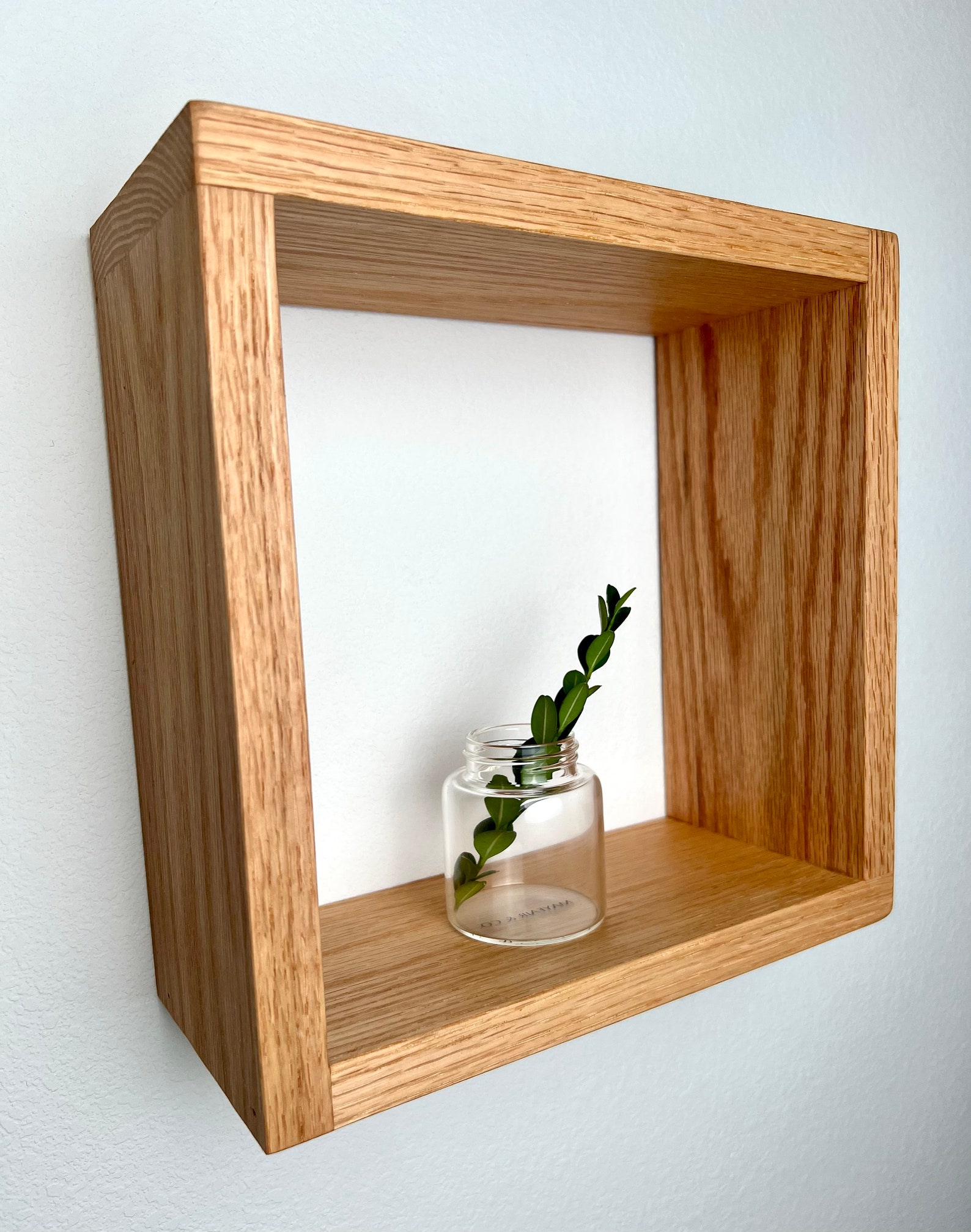 Solid Wood Cube Floating Shelf Walnut Oak Cherry Maple Etsy