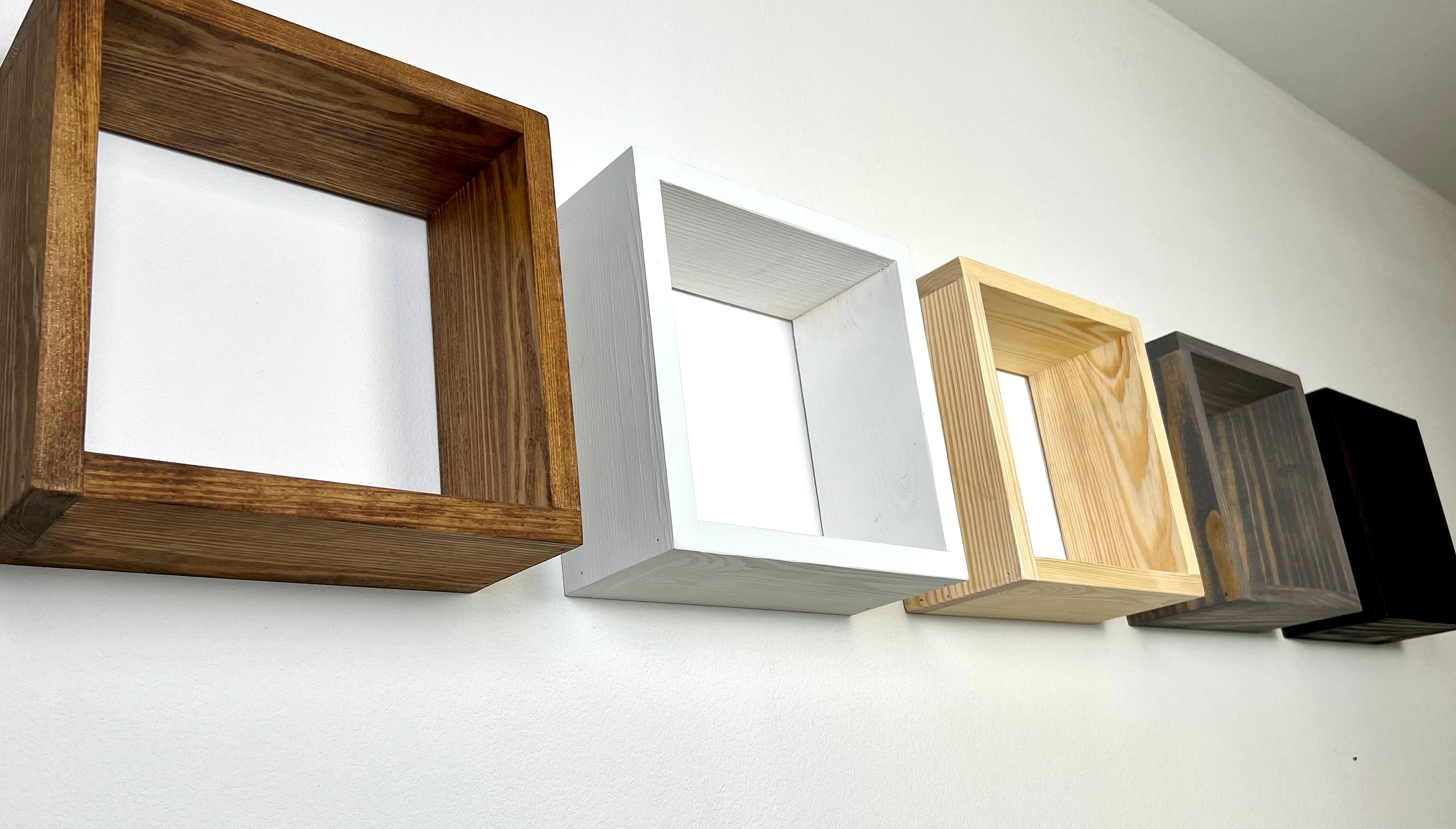 Floating Cube Shelf Large Quality Wood Shelf Hanging Etsy Canada
