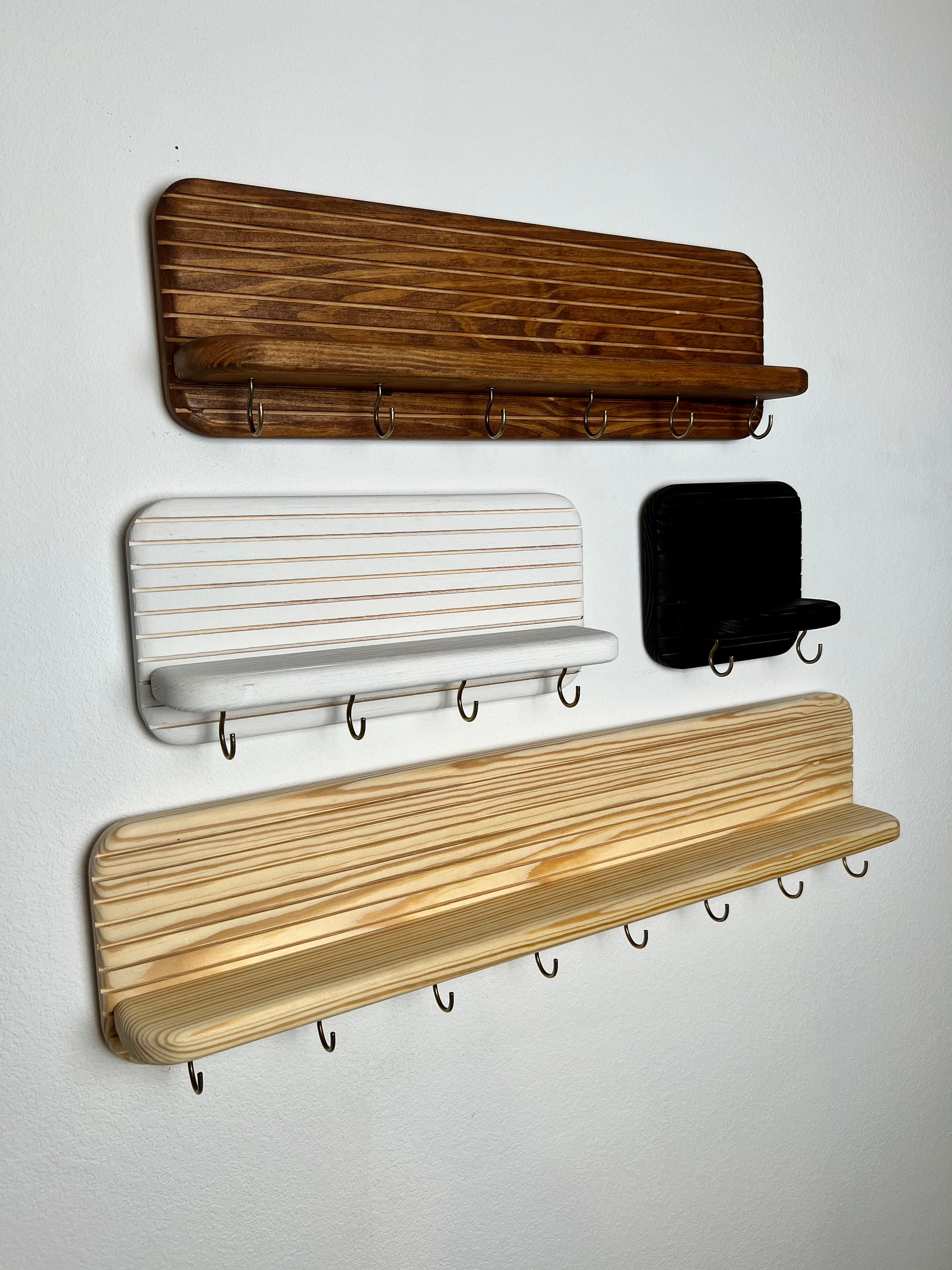 Rounded Entryway Organizer | Key Holder | Quality Wood Shelf