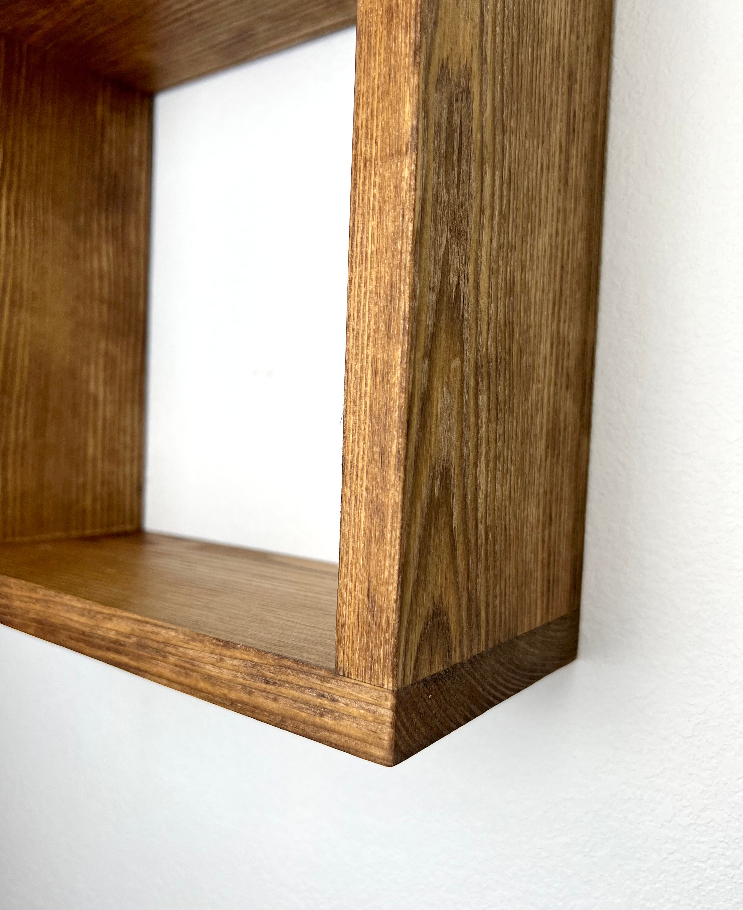 Floating Cube Shelf Large Quality Wood Shelf Hanging Etsy Canada