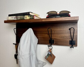 SKOLOO Appendiabiti da parete in legno, 97 cm, appendiabiti da parete, moderno con 10 ganci per cappotto, giacca, borse e altro ancora, appendiabiti