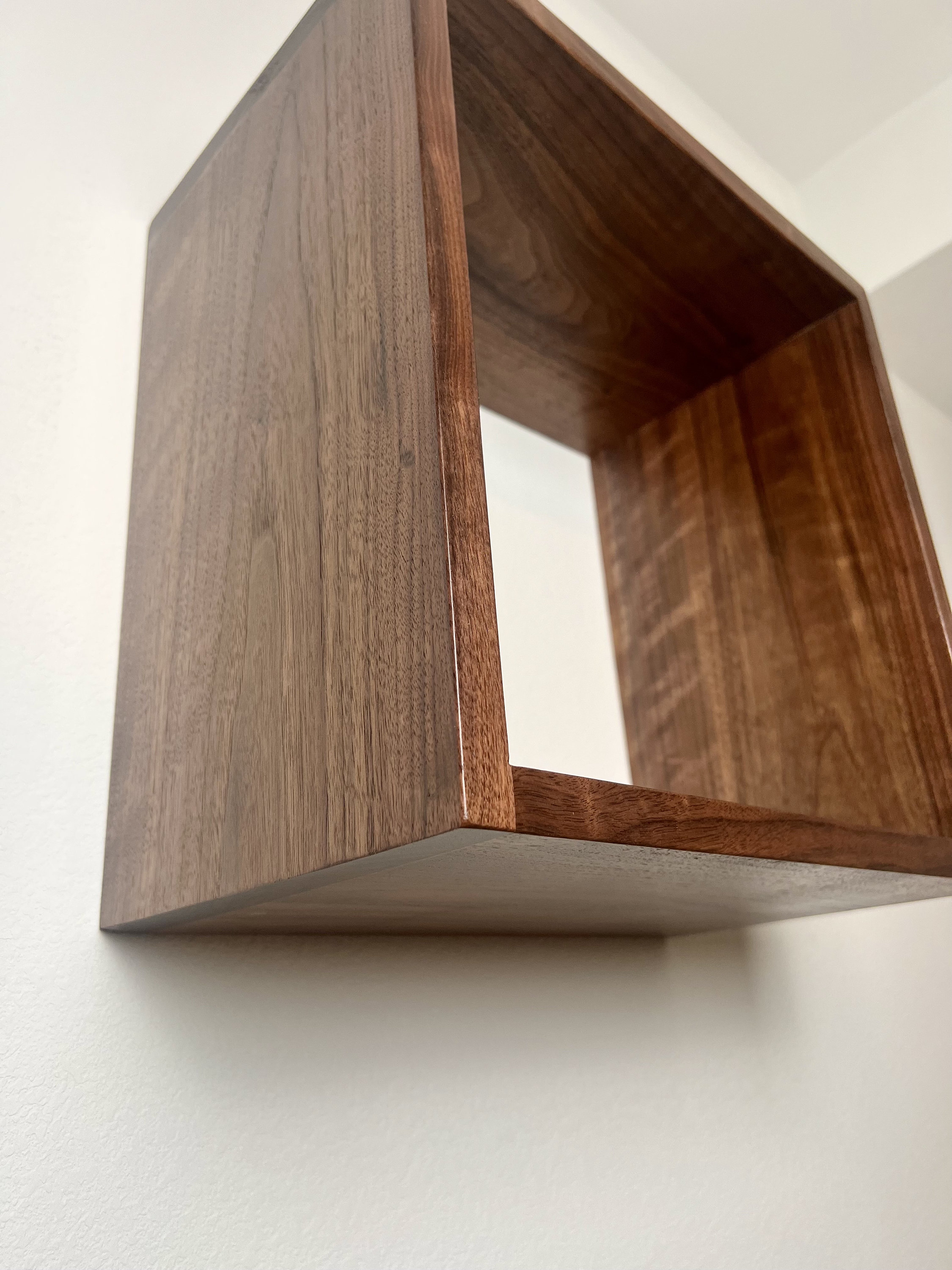 Library Cube Walnut Floating Bookshelf |solid Wood Shelf | Library | Cube ...