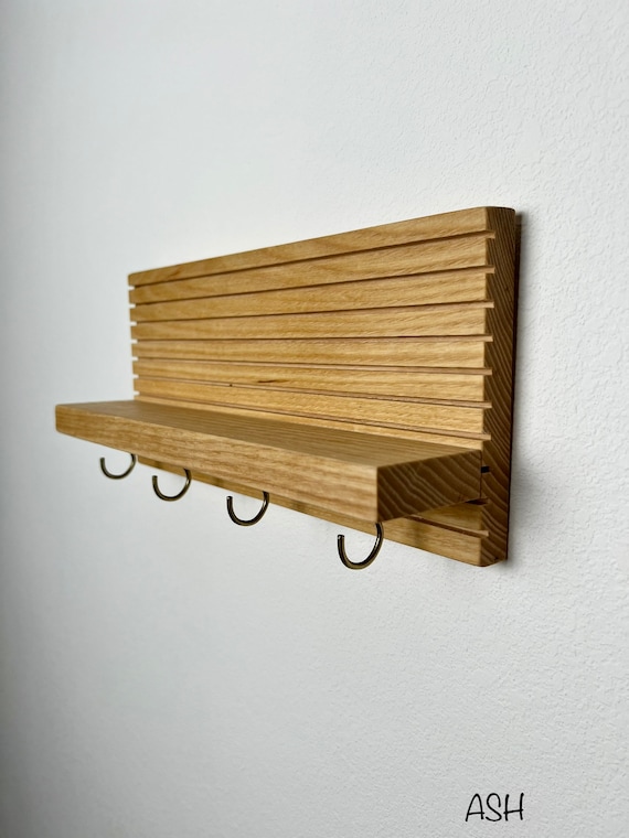 Solid Wood Entryway Organizer | Key Holder | Walnut | Cherry | Oak