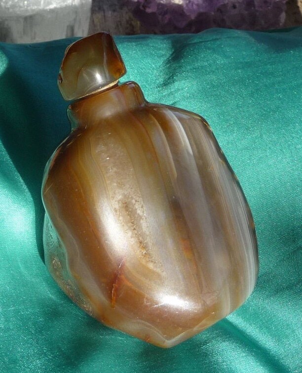 Agate Quartz Ambré, Fiole, Flacon en Pierre Naturelle
