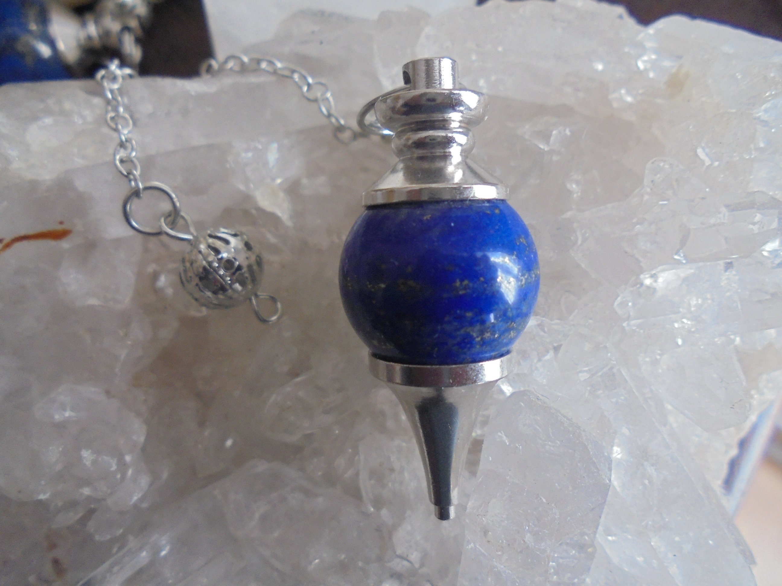 Pendule Séphoroton en Lapis-Lazuli. Radiesthésie. Géobiologie. Feng-Shui ...