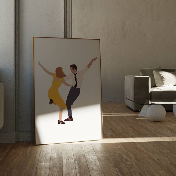 Ilustración de arte de fans de escena de baile de película, impresión digital, arte descargable