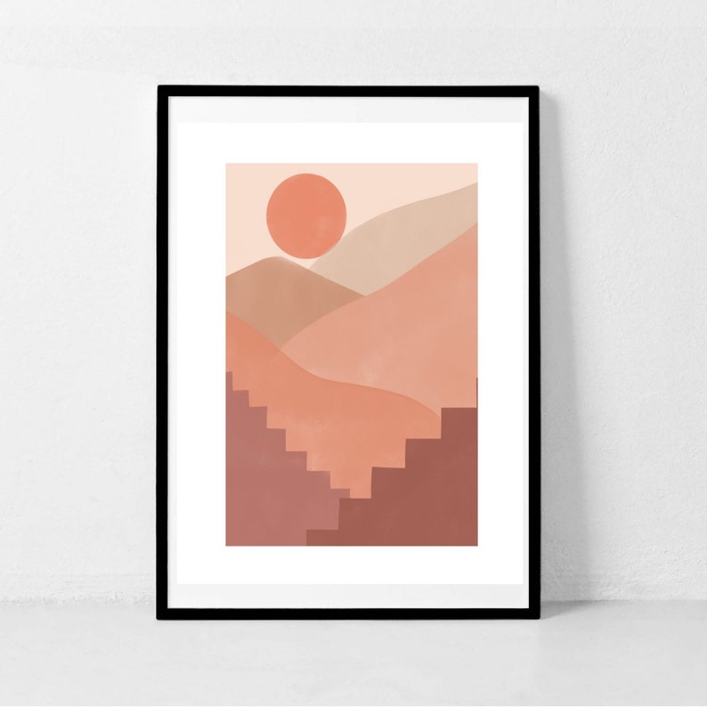 Abstract Landscape Printable Wall Art, Earth Tones, Terracotta Print, Burnt Orange, Bohemian Decor, Modern Art Print, Abstract Art, Boho image 7