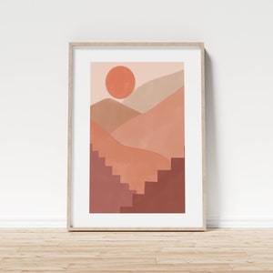 Abstract Landscape Printable Wall Art, Earth Tones, Terracotta Print, Burnt Orange, Bohemian Decor, Modern Art Print, Abstract Art, Boho image 2