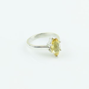 Argent sterling, Citrine, Forme Marquise, Bague en pierre précieuse