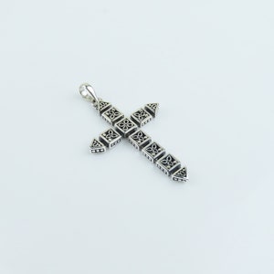 Sterling silver, Cross pendant, Silver pendant image 3